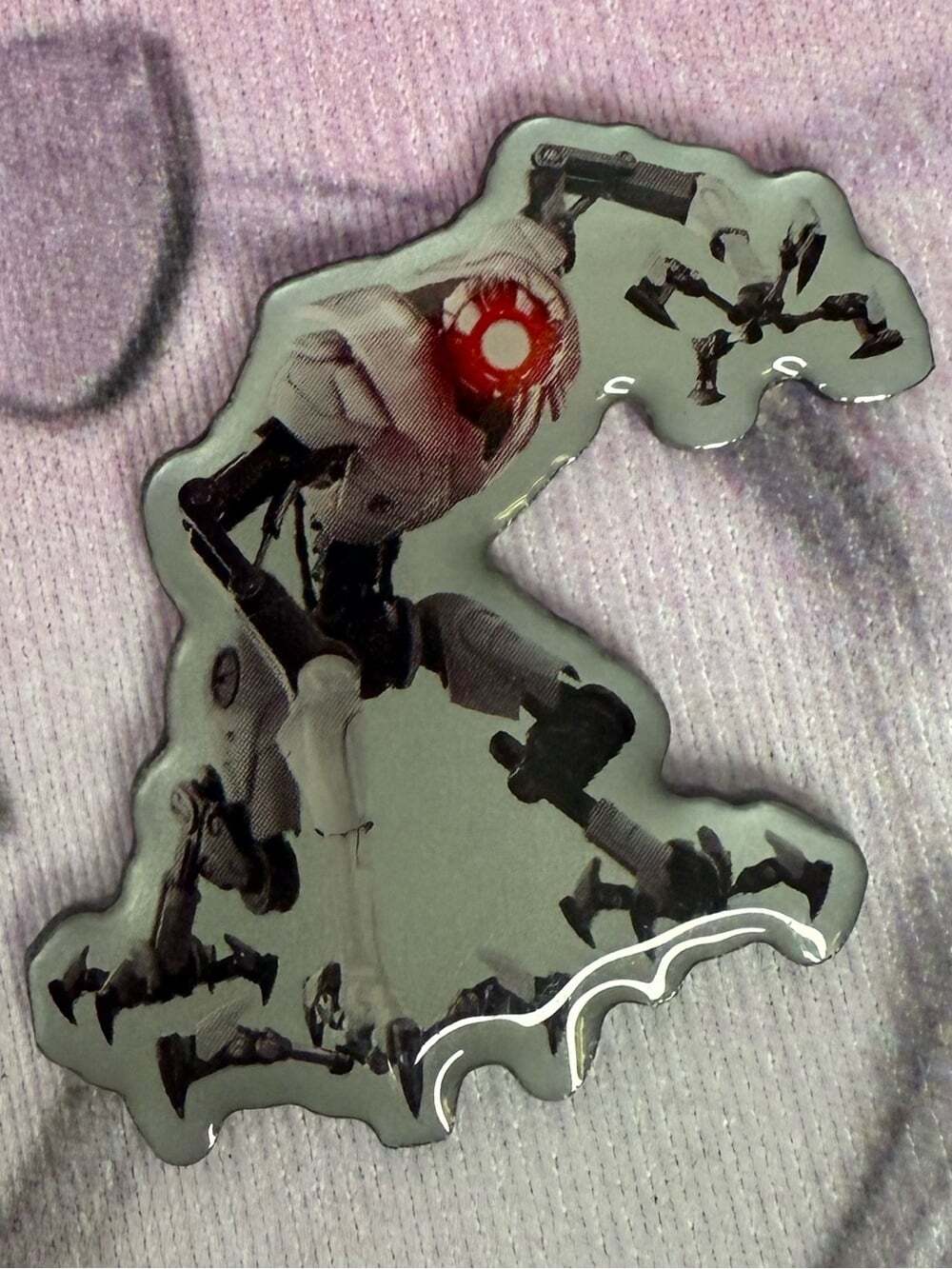 Nintendo Charm Robot Skeleton Enamel Pin - Red Eye Accent